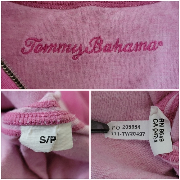 Tommy Bahama Womens Pink Half Zip Pullover Sweatshirt Size S Mock Neck Midweight - Picture 4 of 7